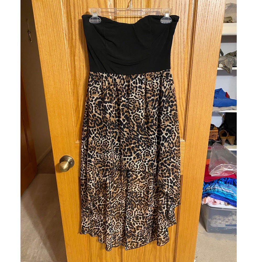 🌸Cheetah Print Hi-Low Dress